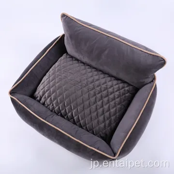 枕マットレス付きのペット長方形のボルスター犬のベッド